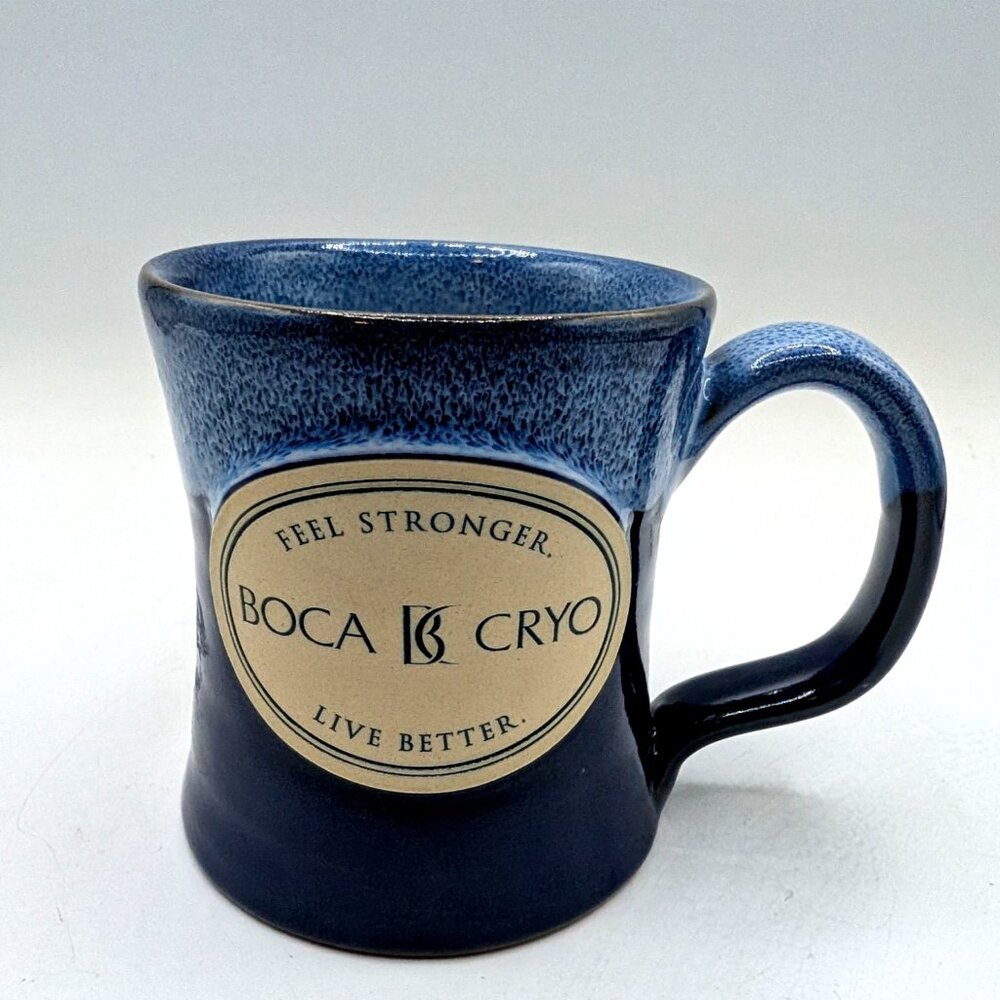 Daneen Pottery Boca Cryo Handcrafted Ceramic Motivational Coffee Mug Blue Gradie - Picture 7 of 9